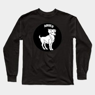 Aries Astrology Zodiac Sign - Aries  Ram Astrology Birthday Gifts Ideas - Black and White Long Sleeve T-Shirt
